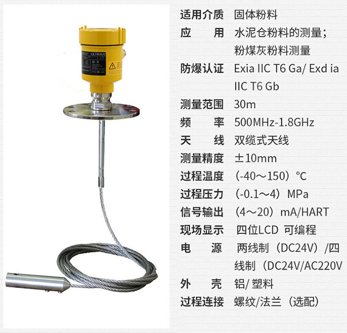 喇叭口雷達液位計RD712技術參數(shù)表圖