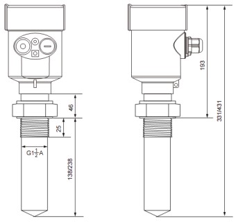 RD-704型內(nèi)浮頂儲罐雷達液位計尺寸圖